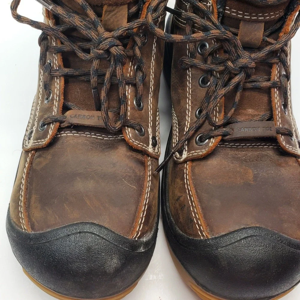 KEEN Utility Work Boots Men 9D Brown Leather Waterproof Carbon Toe EH 1027100D